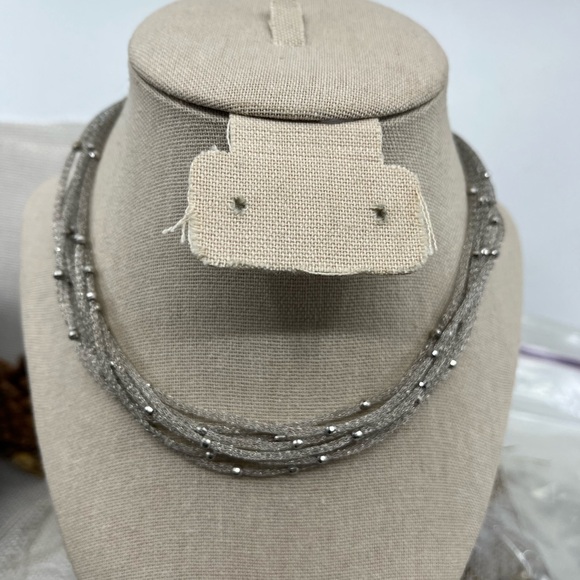 Ross Simons 925 Sterling Silver Mesh Necklace With Beaded Accents - Picture 4 of 17